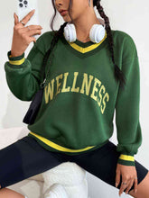 Load image into Gallery viewer, WELLNESS Graphic V-Neck Sweatshirt