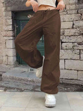 Load image into Gallery viewer, Drawstring Waist Parachute Pants