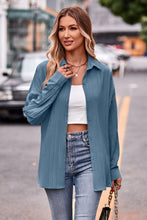 Load image into Gallery viewer, Slit Dropped Shoulder Longline Shirt