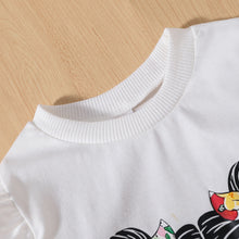Load image into Gallery viewer, Baby Girl Graphic Top and Printed Flare Pants Set