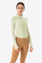 Load image into Gallery viewer, Side Drawstring Zip-Up Sports Jacket