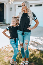 Load image into Gallery viewer, Girls Striped Tie Front T-Shirt