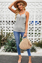 Load image into Gallery viewer, Striped Henley Tank Top