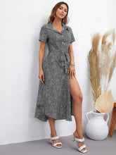 Load image into Gallery viewer, Printed Short Sleeve Collared Dress