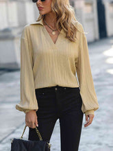 Load image into Gallery viewer, Johnny Collar Long Sleeve Blouse
