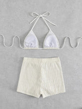 Load image into Gallery viewer, Eyelet Halter Neck Bra and Bottom Swim Set