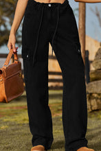 Load image into Gallery viewer, Loose Fit Drawstring Jeans with Pocket