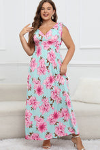 Load image into Gallery viewer, Full Size Floral Surplice Neck Maxi Dress