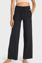 Load image into Gallery viewer, Drawstring Waist Wide Leg Sports Pants with Pockets