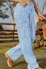 Load image into Gallery viewer, Loose Fit Drawstring Jeans with Pocket