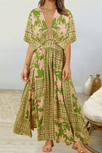 Load image into Gallery viewer, Floral Deep V Dolman Sleeve Split Maxi Dress
