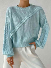 Load image into Gallery viewer, Round Neck Dropped Shoulder Sweater