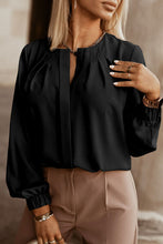 Load image into Gallery viewer, Button Up Round Neck Long Sleeve Shirt