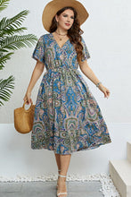 Load image into Gallery viewer, Printed Flutter Sleeve Midi Dress