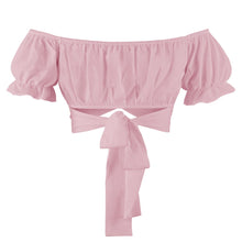 Load image into Gallery viewer, Off-Shoulder Flounce Sleeve Tie Back Top
