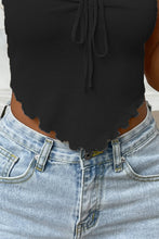 Load image into Gallery viewer, Straight Neck Tie Front Knit Top