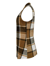 Load image into Gallery viewer, Plaid Open Front Collared Neck Vet
