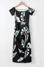Load image into Gallery viewer, Slit Printed Off-Shoulder Midi Dress