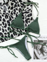 Load image into Gallery viewer, Textured Halter Neck Tie Side Bikini Set
