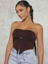 Load image into Gallery viewer, Lace-Up Strapless Bustier
