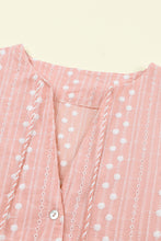 Load image into Gallery viewer, Embroidered Tassel Flounce Sleeve Babydoll Blouse