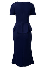Load image into Gallery viewer, Square Neck Short Sleeve Pencil Dress