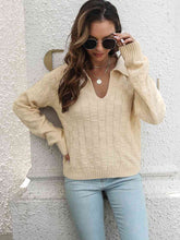 Load image into Gallery viewer, Johnny Collar Dropped Shoulder Sweater