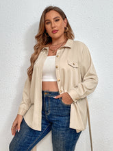 Load image into Gallery viewer, Plus Size Tie Belt Long Sleeve Shirt