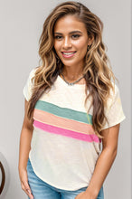 Load image into Gallery viewer, Plus Size Color Block Short Sleeve T-Shirt