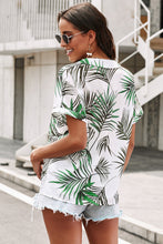 Load image into Gallery viewer, Botanical Print Button Front Lapel Collar Shirt