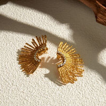 Load image into Gallery viewer, Stainless Steel Inlaid Zircon Stud Earrings