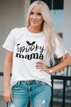 Load image into Gallery viewer, Round Neck Short Sleeve SPOOKY MAMA Graphic T-Shirt