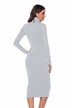 Load image into Gallery viewer, Ribbed Turtleneck Long Sleeve Dress