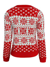Load image into Gallery viewer, Snowflake Round Neck Long Sleeve Sweater