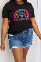 Load image into Gallery viewer, Simply Love Full Size LOVE HELLO KINDERGARTEN Rainbow Graphic Cotton Tee