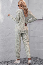 Load image into Gallery viewer, Leopard V-Neck Top and Drawstring Joggers Lounge Set