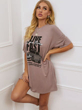 Load image into Gallery viewer, Printed Round Neck Half Sleeve T-Shirt Dress