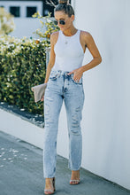 Load image into Gallery viewer, Acid Wash Distressed Jeans with Pockets