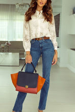 Load image into Gallery viewer, Lace Detail Button Up Long Sleeve Shirt
