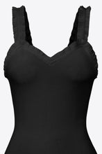 Load image into Gallery viewer, Ribbed Ruffle Trim Sleeveless Bodysuit