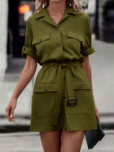 Load image into Gallery viewer, Tie Waist Collared Dress