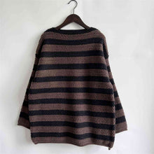 Load image into Gallery viewer, Striped Round Neck Long Sleeve Sweater
