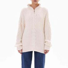 Load image into Gallery viewer, Ribbed Half Zip Long Sleeve Sweater