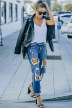 Load image into Gallery viewer, Distressed Frayed Trim Straight Leg Jeans