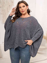 Load image into Gallery viewer, Plus Size Round Neck Batwing Sleeve Sweater