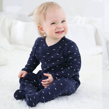Load image into Gallery viewer, Baby 3 Piece Printed Long Sleeve Footed Jumpsuit