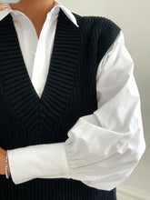 Load image into Gallery viewer, V-Neck Slit Sweater Vest
