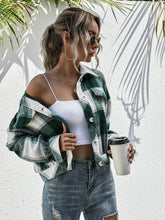 Load image into Gallery viewer, Plaid Dropped Shoulder Shirt Jacket