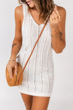Load image into Gallery viewer, Openwork Sleeveless V-Neck Knit Dress