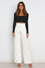 Load image into Gallery viewer, Tie Front Paperbag Wide Leg Pants